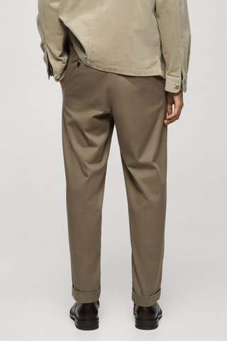 Pantalon à pinces et à revers - Kaki