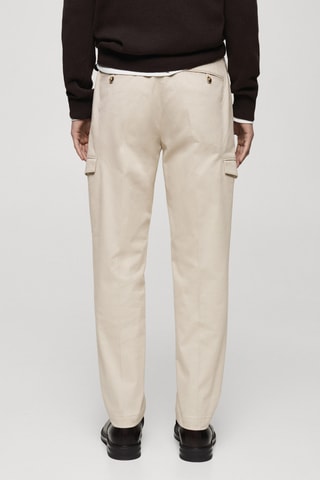 Pantalon cargo coton regular-fit - Gris clair