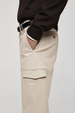 Pantalon cargo coton regular-fit - Gris clair