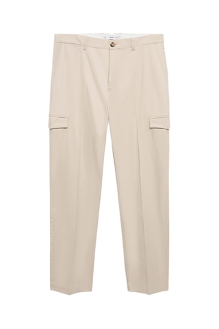 Pantalon cargo coton regular-fit - Gris clair