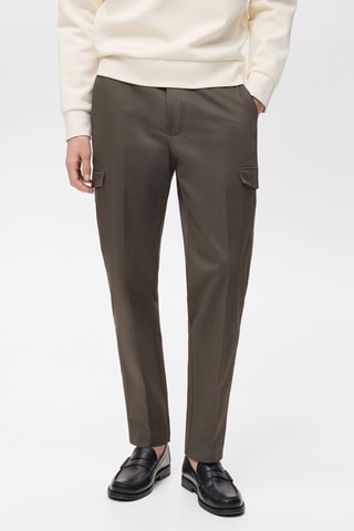 Pantalon cargo coton regular-fit - Kaki