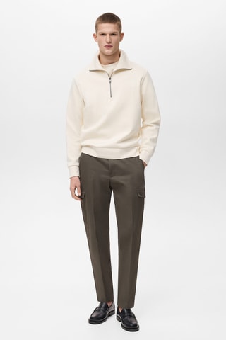 Pantalon cargo coton regular-fit - Kaki