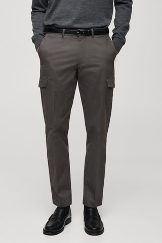 Pantalon cargo coton regular-fit - Gris