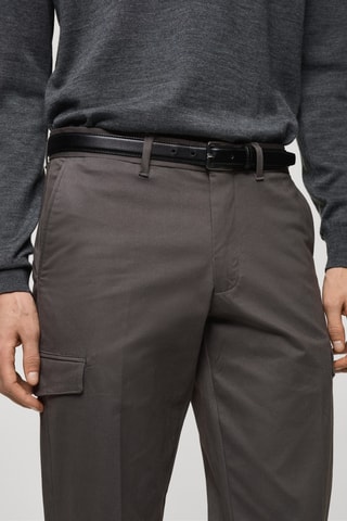 Pantalon cargo coton regular-fit - Gris