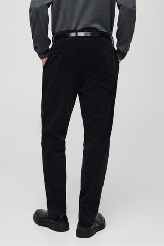 Pantalon velours côtelé regular-fit - Bleu marine