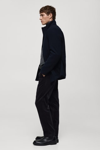 Pantalon velours côtelé regular-fit - Bleu marine