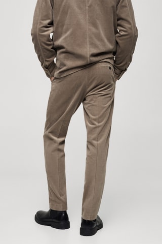 Pantalon velours côtelé regular-fit - Gris