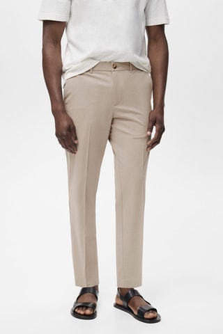 Pantalon Bologna slim-fit cropped comfort stretch - Beige
