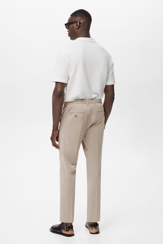 Pantalon Bologna slim-fit cropped comfort stretch - Beige