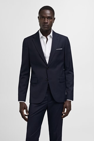 Veste costume slim-fit tissu comfort stretch - Bleu marine foncé