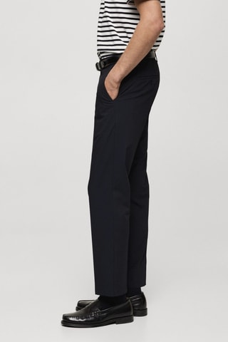 Pantalon Bologna slim-fit cropped comfort stretch - Bleu marine