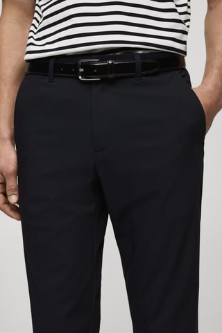 Pantalon Bologna slim-fit cropped comfort stretch - Bleu marine