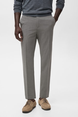 Pantalon Bologna slim-fit cropped comfort stretch - Gris chiné