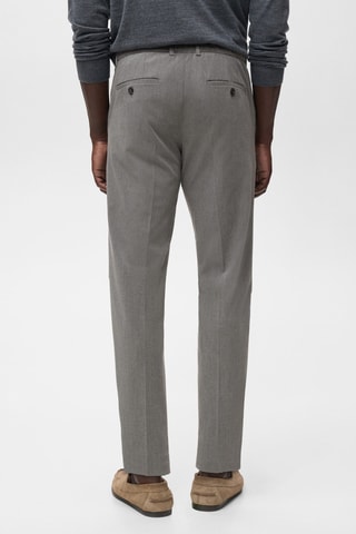 Pantalon Bologna slim-fit cropped comfort stretch - Gris chiné