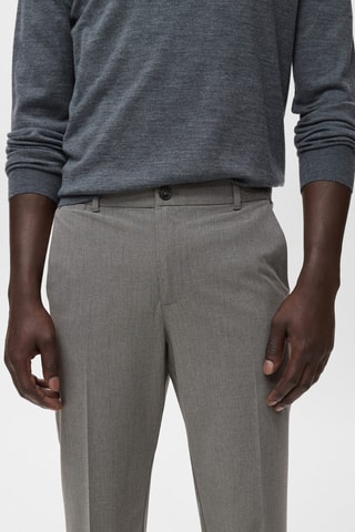 Pantalon Bologna slim-fit cropped comfort stretch - Gris chiné