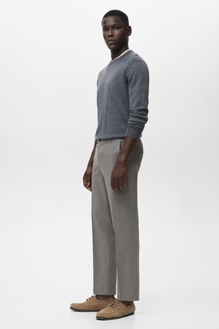 Pantalon Bologna slim-fit cropped comfort stretch - Gris chiné