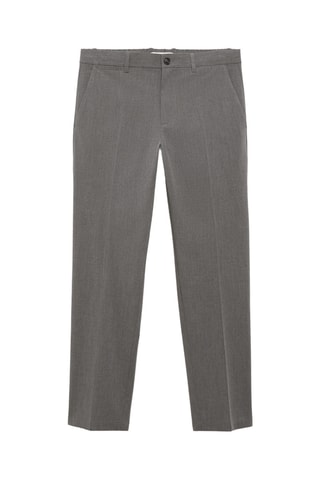 Pantalon Bologna slim-fit cropped comfort stretch - Gris chiné