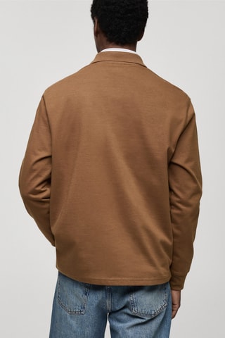 Sweat-shirt polo 100 % coton - Marron