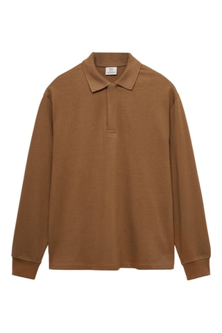 Sweat-shirt polo 100 % coton - Marron