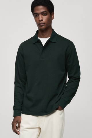 Sweat-shirt polo 100 % coton - Vert