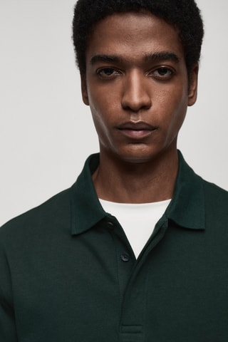 Sweat-shirt polo 100 % coton - Vert