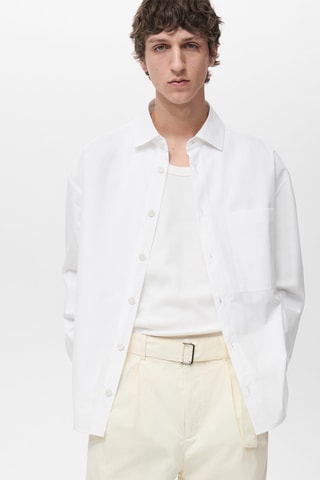 Chemise 100 % coton relaxed fit - Blanc