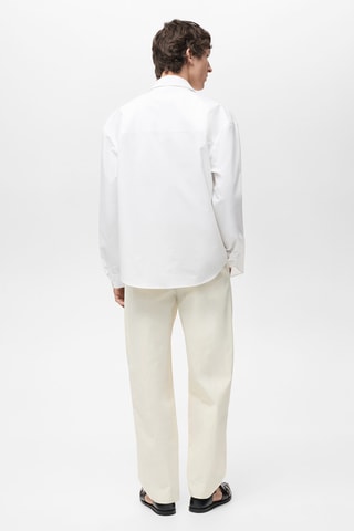 Chemise 100 % coton relaxed fit - Blanc