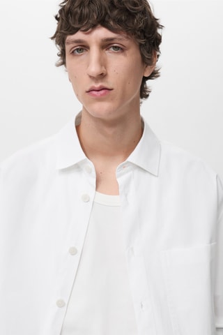 Chemise 100 % coton relaxed fit - Blanc