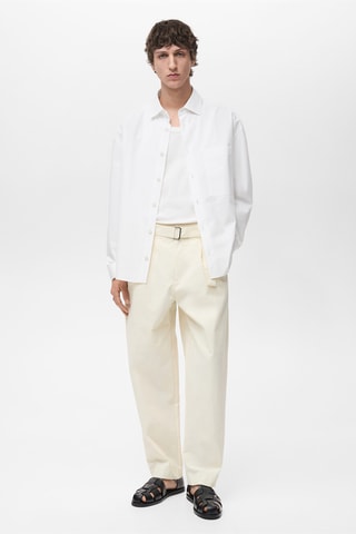 Chemise 100 % coton relaxed fit - Blanc