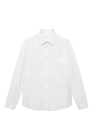 Chemise 100 % coton relaxed fit - Blanc