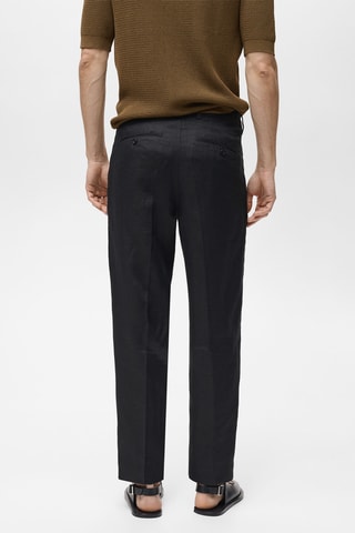 Pantalon 100 % lin regular fit - Noir