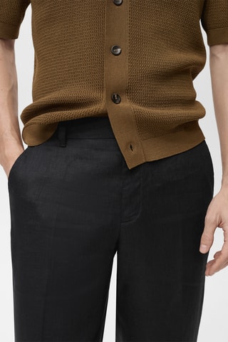 Pantalon 100 % lin regular fit - Noir