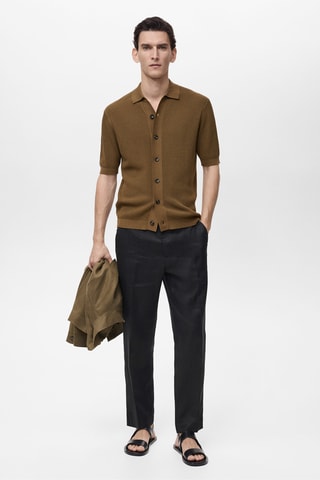 Pantalon 100 % lin regular fit - Noir