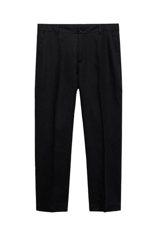 Pantalon 100 % lin regular fit - Noir