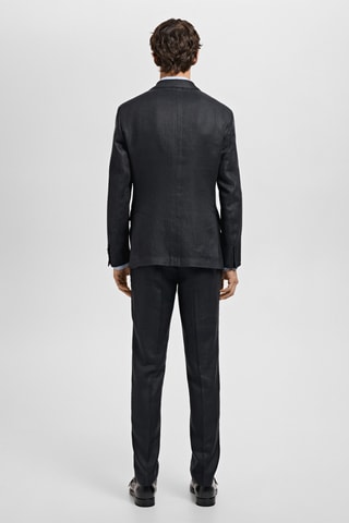 Veste costume Amalfi 100 % lin slim-fit - Noir