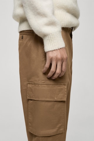 Pantalon cargo coton regular-fit - Marron