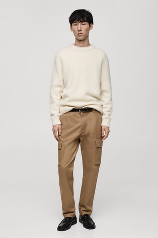 Pantalon cargo coton regular-fit - Marron