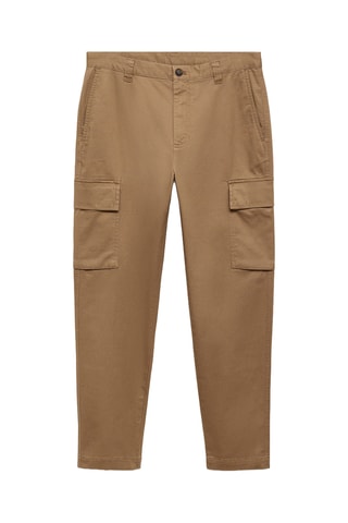 Pantalon cargo coton regular-fit - Marron
