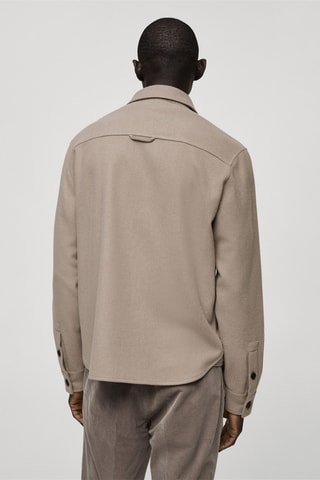 Surchemise flanelle laine mélangée - Gris