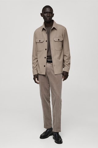 Surchemise flanelle laine mélangée - Gris