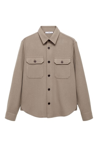 Surchemise flanelle laine mélangée - Gris