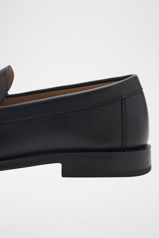 Mocassins cuir détail en forme de masque - Noir