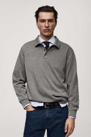 Sweat-shirt polo regular-fit - Anthracite