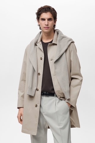 Trench coton résistant à l'eau - Gris glacier