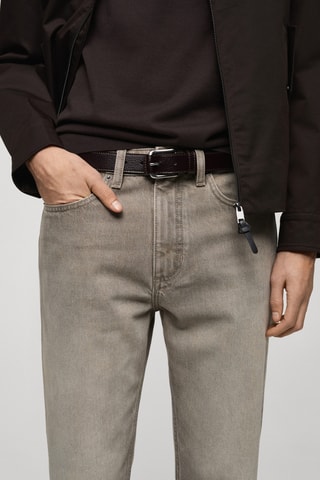 Jean court coupe carotte - Gris denim