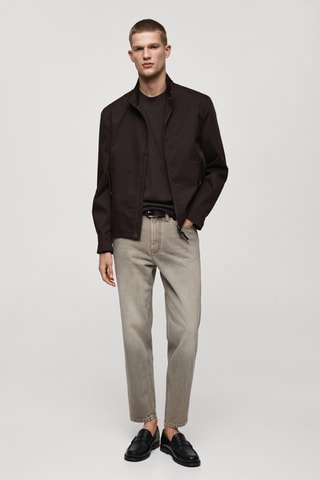 Jean court coupe carotte - Gris denim