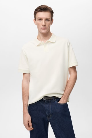 Polo maille structure - Blanc