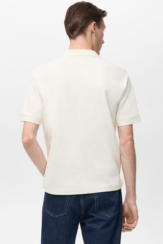 Polo maille structure - Blanc