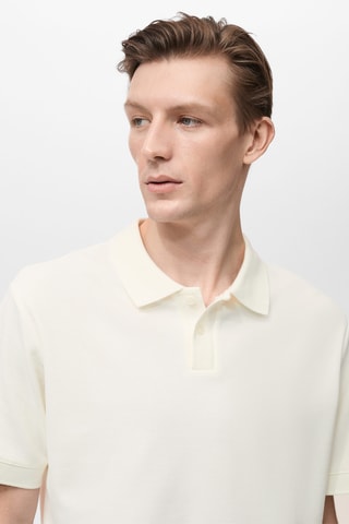 Polo maille structure - Blanc