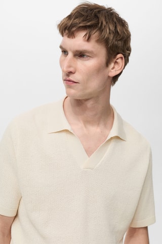 Polo maille fine - Ivoire